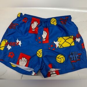 FC Barcelona FCB Soccer Themed kids Swim trunks size 8 and 10